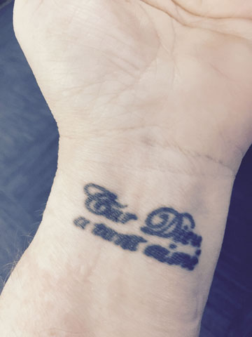 For God so loved (in French) tattoo 