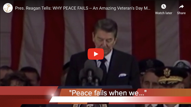 Pres. Reagan Tells: WHY PEACE FAILS