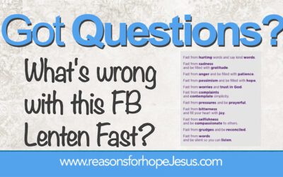 What’s Wrong with This FB Lenten Fast?